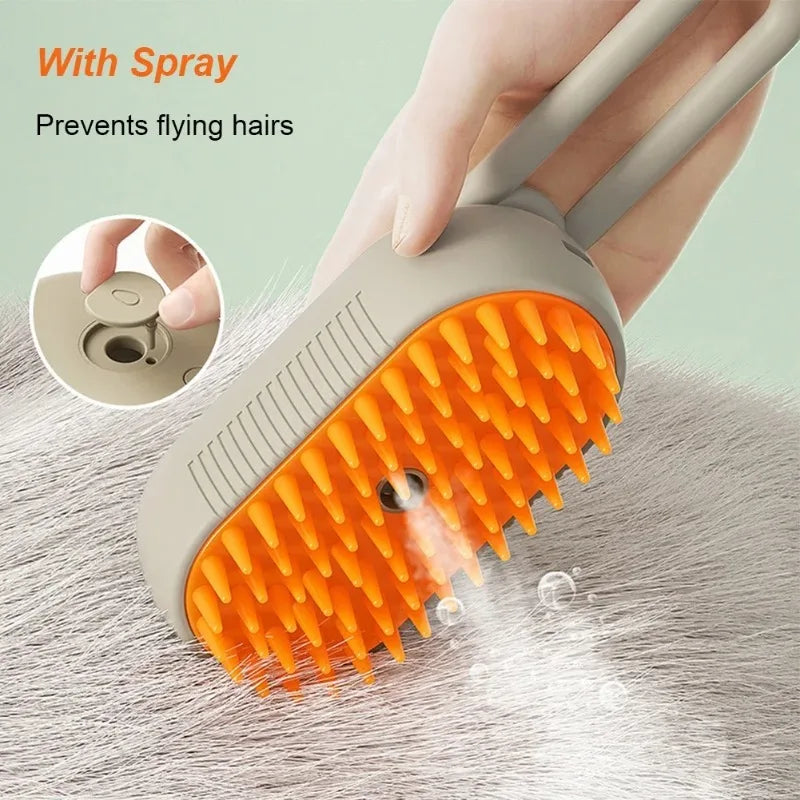 3-in-1 Steam Grooming Brush for Dogs & Cats