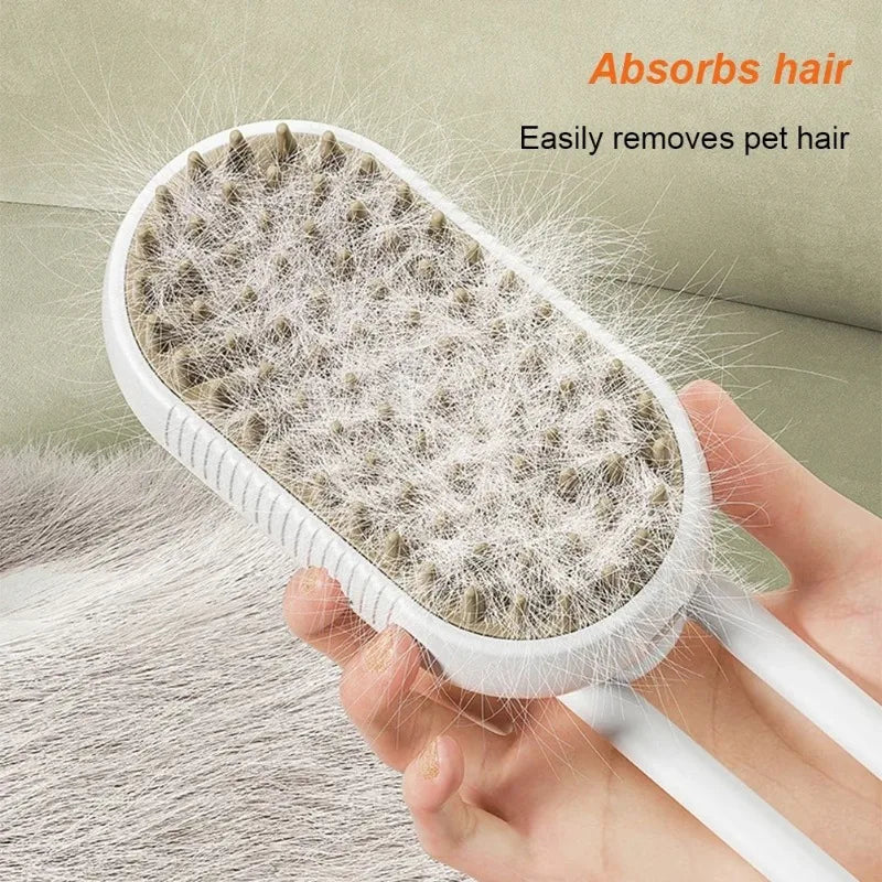3-in-1 Steam Grooming Brush for Dogs & Cats
