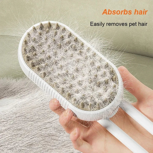 3-in-1 Steam Grooming Brush for Dogs & Cats